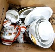 Various ceramics including Royal Worcester, casserole, souffle dishes, various dinner plates,