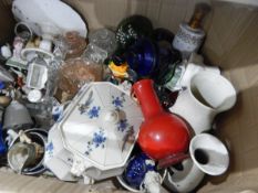 Quantity of assorted ceramics, ornaments, glassware, vases, Wade whimsies, etc.