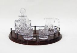 Royal Doulton cut glass decanter set with two whisky tumblers,