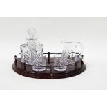 Royal Doulton cut glass decanter set with two whisky tumblers,