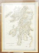 Three various maps including small bookplate maps including Worcestershire,