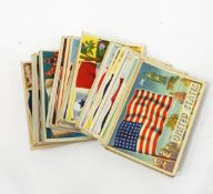 Quantity of loose cigarette and tea cards including British Costume series, Flags of the World, etc.