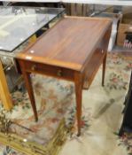 19th century mahogany and cross-banded Pembroke table fitted a drawer to frieze,