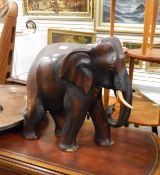 Carved wood model of an elephant,