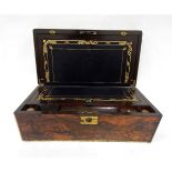 Victorian walnut travelling writing box,