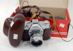 Voigtlander Bessamatic SLR camera with a Synchro Compur 1:2/50 lens, with additional Compur lens,
