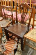 19th century mahogany dining chair with pierced splat,