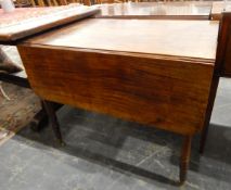 A mid 19th century mahogany Pembroke table fitted one drawer and one dummy drawer to frieze,