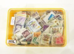 Six plastic boxes of stamps, worldwide,