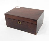 Victorian mahogany jewellery box, a mahogany writing box, both missing interiors,