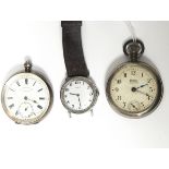 West Clox pocket Ben watch, a silver-cased open-faced pocket watch,