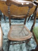 19th century oak dining chair with pierced splat,