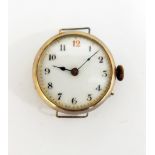 9ct gold strapwatch,