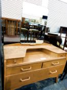 20th century pine dressing chest with mirror back