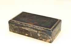 Silver and tortoiseshell cigarette box, London 1915, of rectangular form,