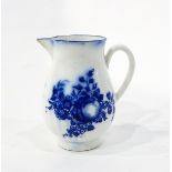 18th century blue and white sparrowbeak jug, probably Caughley, decorated with fruit sprigs pattern,