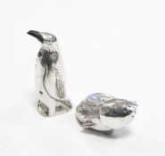 Norwegian David Andersen sterling silver penguin salt pourer,