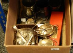 Quantity of EPNS and pewter including tankards and cutlery