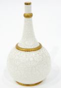 Victorian Worcester Grainger & Co vase of white glazed bottle form,