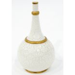 Victorian Worcester Grainger & Co vase of white glazed bottle form,