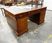 19th century mahogany partners desk with tooled leather inset top,