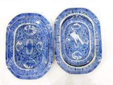 Set of four late 18th/early 19th century Liverpool Herculaneum pottery dishes comprising a pair of