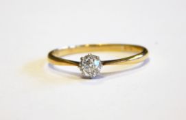 Gold and solitaire diamond ring, approx. 0.