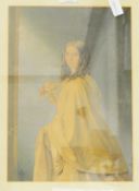 Le Blond Colour print "The Bridesmaid", young girl holding a posy,