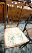 Edwardian mahogany bedroom chair with stringing,