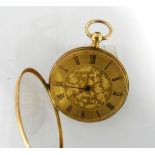 Gold open-faced pocket watch,
