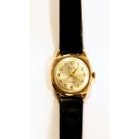 Gentleman's gold Avia Incabloc strap watch