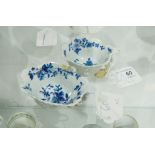 Two 18th century pickle dishes,