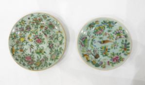 A quantity of Chinese Cantonese plates, all decorated in the usual fashion with birds,