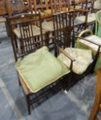 Beech dressing chair and a rush-seated chair (2)
