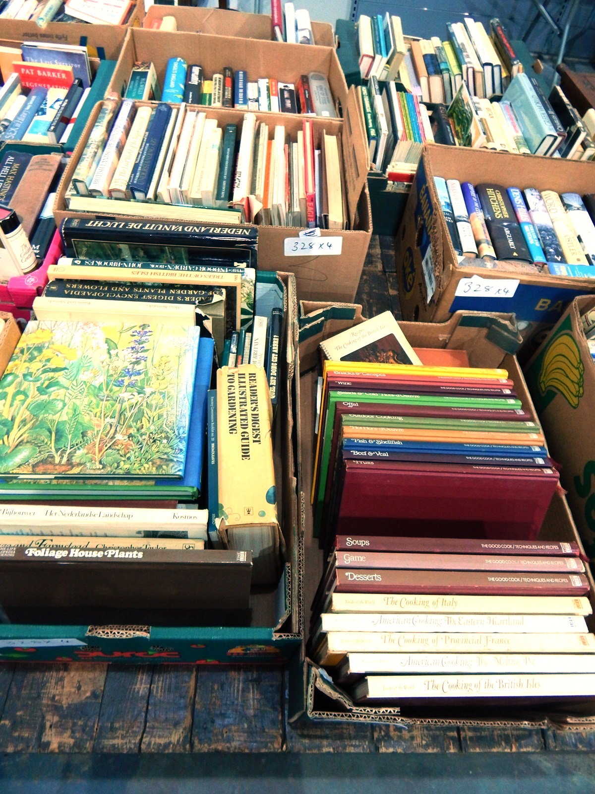 A quantity of cookery books, gardening books, art and hardback and paperback novels,