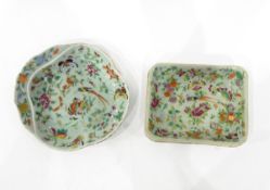 Pair of modern Chinese Cantonese dishes of rectangular form, decorated with pheasants,