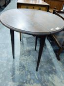 Victorian oak occasional table on tapering supports,