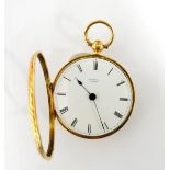 Victorian 18ct gold open-faced fob watch,