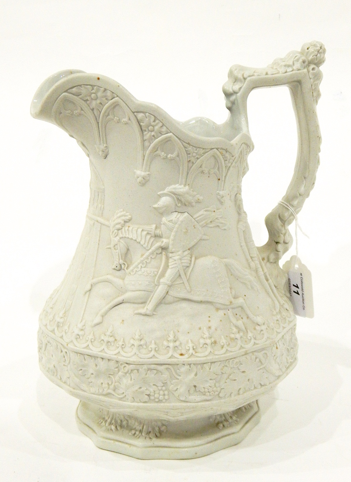 Victorian moulded stoneware jug by W Ridgway Son & Co,