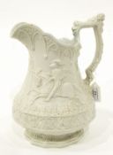 Victorian moulded stoneware jug by W Ridgway Son & Co,