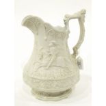 Victorian moulded stoneware jug by W Ridgway Son & Co,