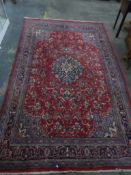 Antique Eastern wool runner with allover herati design to the aubergine field,