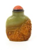 Chinese celadon jade snuff bottle,