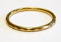 9ct gold slave bangle with faceted decoration