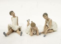 Four Nao figures of seated ballerinas