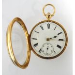 Victorian 18ct gold open-faced pocket watch, the case marked for Sheffield 1875,