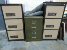 Pair of metal filing cabinets and another metal filing cabinet (3)