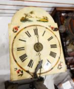 Black Forest longcase "Schield" clock movement, the painted dial with Roman numerals,