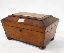 Victorian mahogany jewellery box of rectangular form, on compressed bun feet,