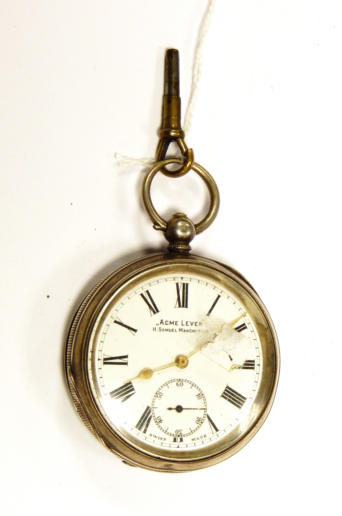 Acme Lever open-faced pocket watch with Roman numerals and subsidiary dial,